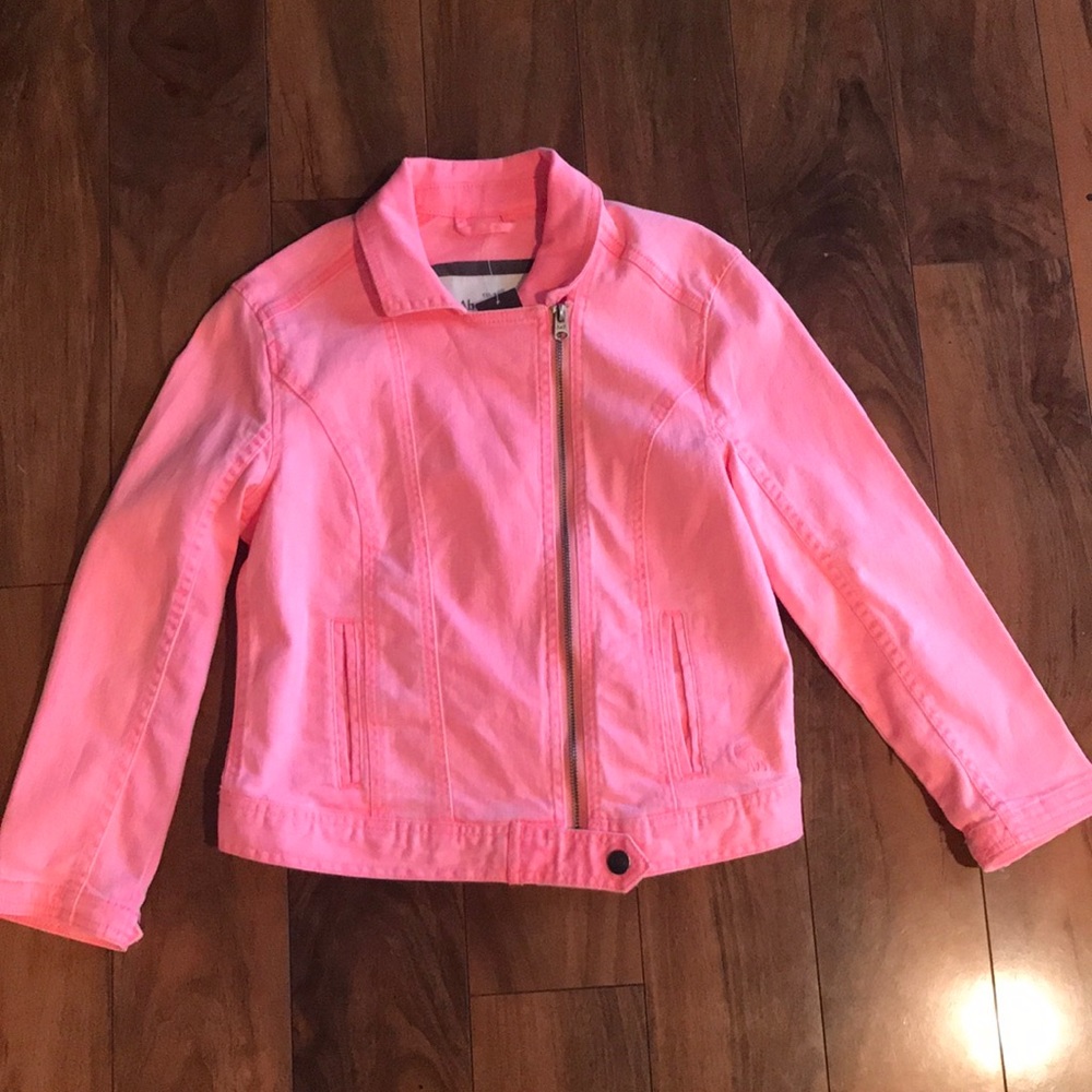 ABERCROMBIE & FITCH hot pink jean jacket